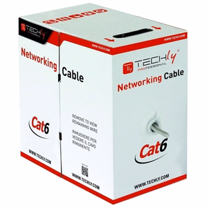 Techly U/UTP kabelis Cat.6 CCA 305 m, cietāis, pelēks