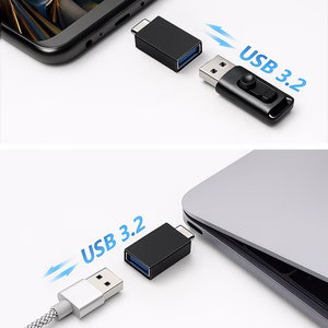 Wozinsky W10GY1S USB-C - USB-A 3.2 10Gb/s adapteris - melns