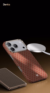 Чехол Benks Magnetic Armor Air Grid Kevlar металлическая рамка 600D (0069) для iPhone 17 Pro оранжевый