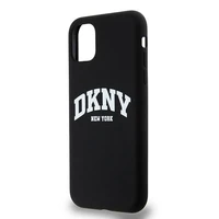 DKNY Šķidrs silikona balts drukāts logotips magnētiskais viedtālruņa apvalks iPhone 11/Xr - melns