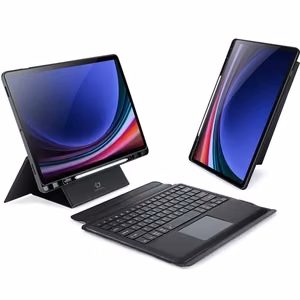 DUX DUCIS salokāms DK vāciņš ar bezvadu tastatūru SAMSUNG Tab S10 Plus/S9 Plus/S9 FE Plus melns