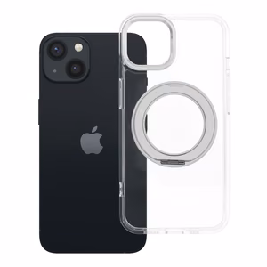 Case for iPhone 13 Frame Circle Stand compatible with MagSafe transparent