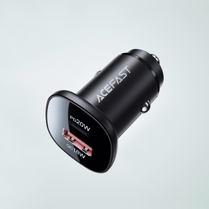 Acefast automašīnas lādētājs 38W USB Type C / USB, PPS, Power Delivery, Quick Charge 3.0, AFC, FCP melns (B1 melns)