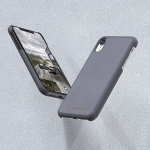 Nordic Elements Original Gefion vāciņš ierīcei iPhone XR, ar dabīga kļavas koka apdari, vidēji pelēks
