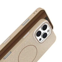 Glitter Thin Mag maciņš for iPhone 16 Pro 6,3" brūns