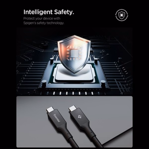 Spigen Essential EB24012CC USB-C / USB-C 240W 120 cm kabelis - melns