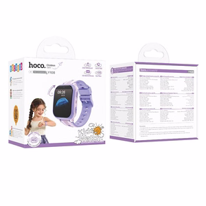Bērnu viedpulkstenis 1,69" 4G GPS ar zvanu funkciju Hoco Y108, violets