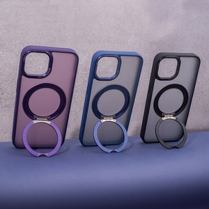 Viedtālruņa apvalks Mag Ring ar rotējošu gredzenu iPhone 15 Pro 6,1" violets