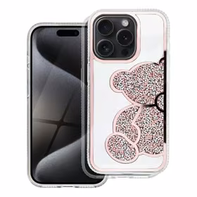 TEDDY BEAR viedtālruņa apvalks IPHONE 16 Pro rozā