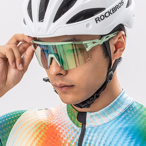 Rockbros fotohromās velosipēda brilles ar UV aizsardzību un korekcijas ieliktni - zaļas