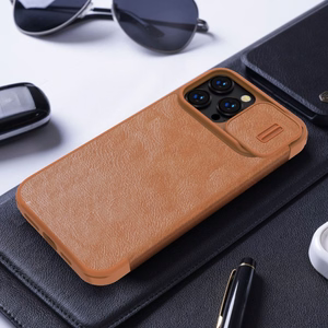 Чехол Nillkin Qin Pro Leather Apple iPhone 14 Pro Max коричневый