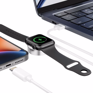 Tech-Protect UltraBoost 2in1 Magnetic Charger with USB-C / Lightning Cables for Apple Watch 1.5m - White