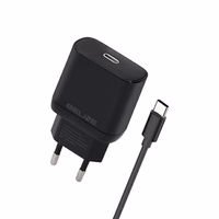 Beline Tīkla lādētājs 1x USB-C 30W + USB-C kabelis melna PD 3.0 BLNCB30C GaN