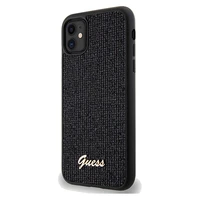 Guess Disco Metāla uzraksts viedtālruņa apvalks iPhone 11 / Xr - melns