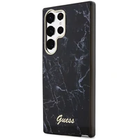 Guess GUHCS23LPCUMAK S23 Ultra S918 melns/melns cietais apvalks Marble