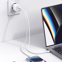 USAMS Tīkla lādētājs 1xUSB+1xUSB-C PD30W 3A (tikai galviņa) PD3.0 Fast Charging melns X-ron Series CC189TC01 (US-CC189)