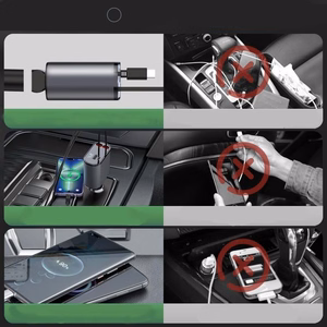 Auto lādētājs T-PHOX Flexit 4in1 86W, pelēks