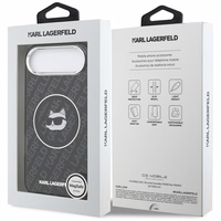 Karl Lagerfeld IML Choupette galvas logotipa magnētiskais iPhone Air apvalks - melns