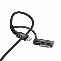 Kabelis 2in1 USB C uz USB C / Mag3 Hoco 240W 1,8 m U142 melns