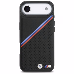 BMW M trīskrāsu metāla logotipa magnētiskais viedtālruņa apvalks iPhone 17 Air - melns