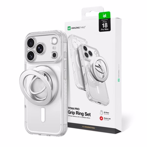 AmazingThing Titan Pro Lens Ring Set maciņš modelim iPhone 18 Pro Max, ar kameras aizsargu un magnētisko gredzenu, saderīgs ar MagSafe – krāsa: caurspīdīga