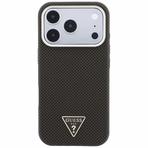 Guess Kevlar Triangle Logo MagSafe maciņš modelim iPhone 17 Pro / 18 Pro – krāsa: brūna