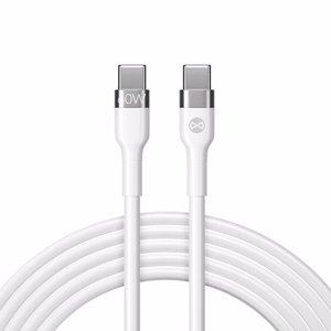 Forever Elastīgais kabelis USB-C - USB-C 1,0 m 60W balts