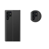 Jauns miega režīma viedtālruņa apvalks Samsung S24 Ultra ar atloku - melns