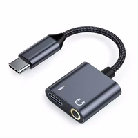Beline Adaptera sadalītājs USB-C uz USB-C/Jack 3,5mm 60W DAC BLNAA01 melns