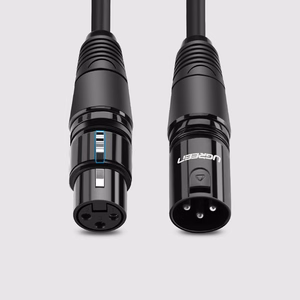 Ugreen AV130 66717 audio XLR (sieviešu) - XLR (vīriešu) kabelis mikrofonam / pastiprinātājam 2m - melns