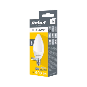 Rebel sveces formas E14 LED spuldze, 7 W, 4000 K, 230 V