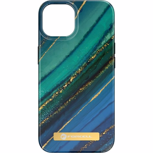 FORCELL F-PROTECT Mirage viedtālruņa apvalks saderīgs ar MagSafe IPHONE 15 Plus nefrīta marmors