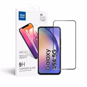 Aizsargstikls Blue Star - SAMSUNG A54 5G Pilns pārklājums (ar pilnu līmi, maza izmēra) melns