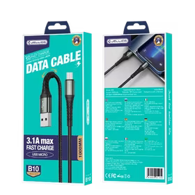 JELLICO Kabelis B10 Micro USB 3.1A 1M melns