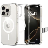 Tech-Protect Flexair Hybrid CC Magnētiskais iPhone 16 Pro Max viedtālruņa apvalks - caurspīdīgs