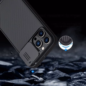 Nillkin CamShield Pro Case iPhone 14 Pro Max бронированный чехол с защитой камеры синий