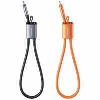 Kabelis USAMS U97 60W USB-C uz USB-C handstrap 30cm oranžs