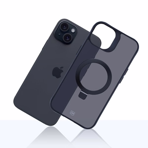 3mk Smoke viedtālruņa apvalks Mag&Stand Apple iPhone 15 plus - melns
