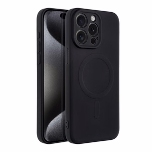 SILICONE MAG COVER viedtālruņa apvalks saderīgs ar MagSafe iPhone 15 Pro Max melns