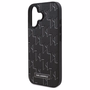 Karl Lagerfeld Hot Stamp MagSafe iPhone 16 Plus apvalks - melns