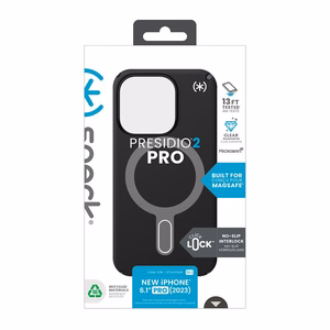 Speck Presidio2 Pro ClickLock MagSafe vāciņš ierīcei iPhone 15 Pro, melnā un slānekļpelēkā krāsā
