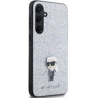 Karl Lagerfeld Fiksēts Mirdzošs Ikonik Logo Metal Pin viedtālruņa apvalks Samsung Galaxy A35 - sudraba