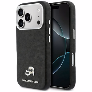 Karl Lagerfeld maciņš iPhone 17 Pro 6,3", HC MAGSAFE PU FW ar K&C galvas emblēmu, melns
