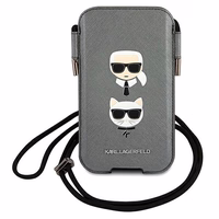 Karl Lagerfeld Saffiano Ikonik Karl&Choupette Head 6.1'' Soma - pelēka