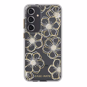 Case-Mate Floral Gems vāciņš ierīcei Samsung Galaxy S24+, zelta krāsā