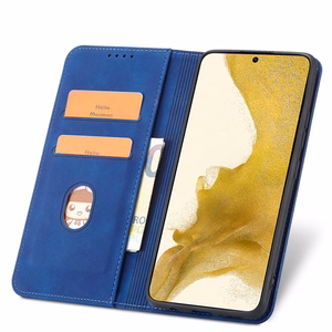Magnētiskais greznais apvalks Samsung Galaxy S23+ ar atveramu maciņa vāku un statīvu zila