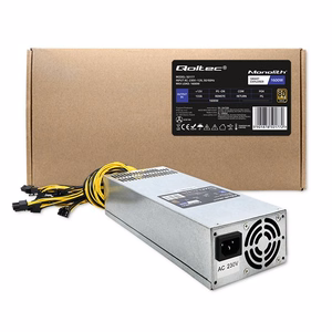 Qoltec 50177 PCI-E barošanas bloks Smart 1600W | 80 Plus Gold - datu ieguve