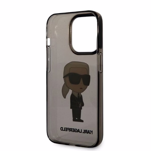 Karl Lagerfeld KLHCP14LHNIKTCK iPhone 14 Pro 6.1" melns/melns cietais apvalks Ikonik Karl Lagerfeld