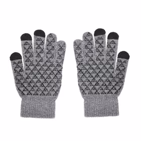 Universal Touchscreen Winter Gloves Triangle Woman pelēks