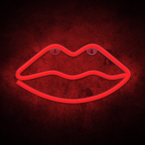 Neon LED Light LIPS sarkans Bat + USB FLNE08 Forever Light